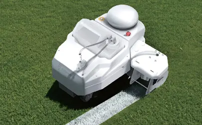 Autonomous line marking robot FJD PaintMaster Mini by USSC for sports field marking
