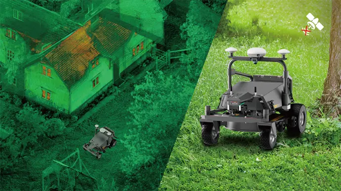 Accurate mowing with the FJD PaintMaster RM21 Combo sports field striping robot